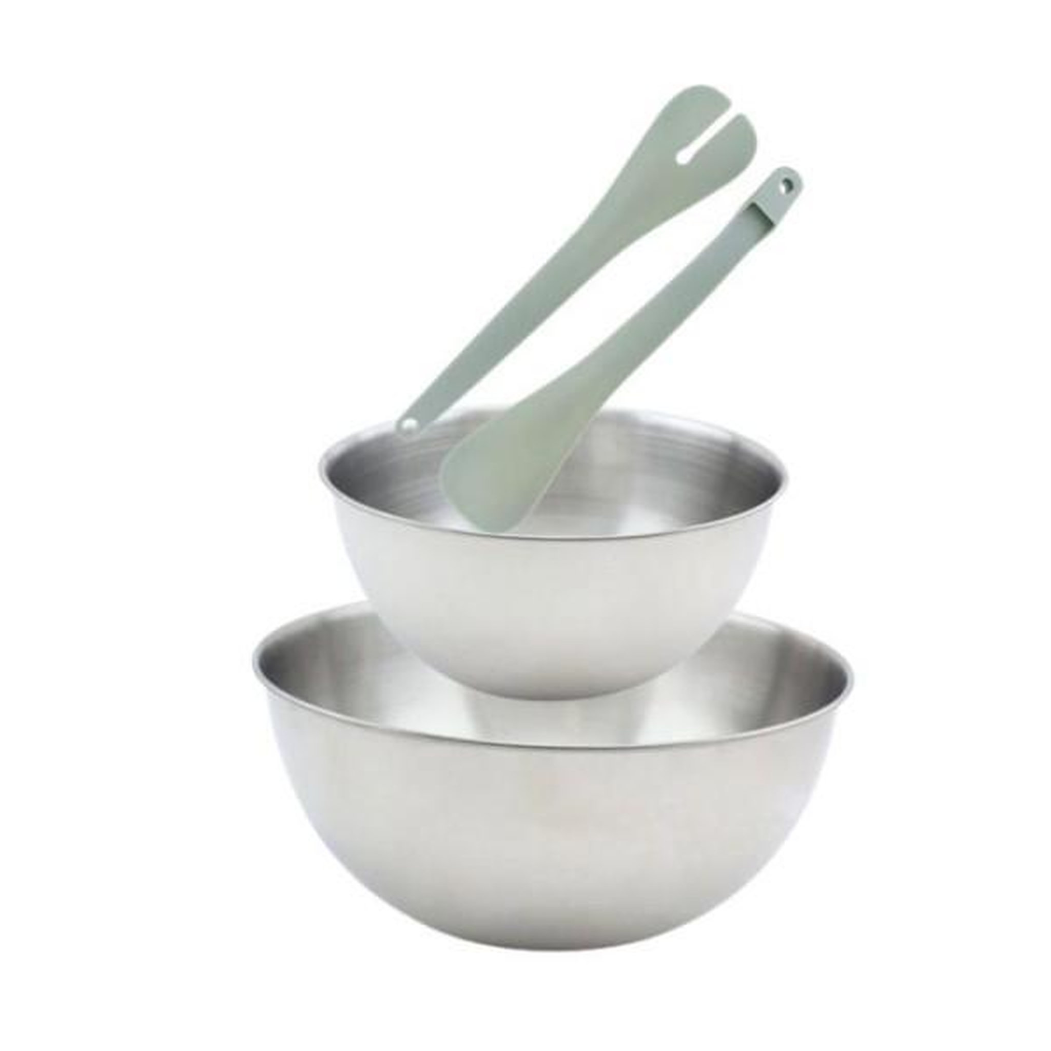 Fackelmann Set de 2 saladiers et couverts a salade - fackelmann - 20,5 et 25 cm