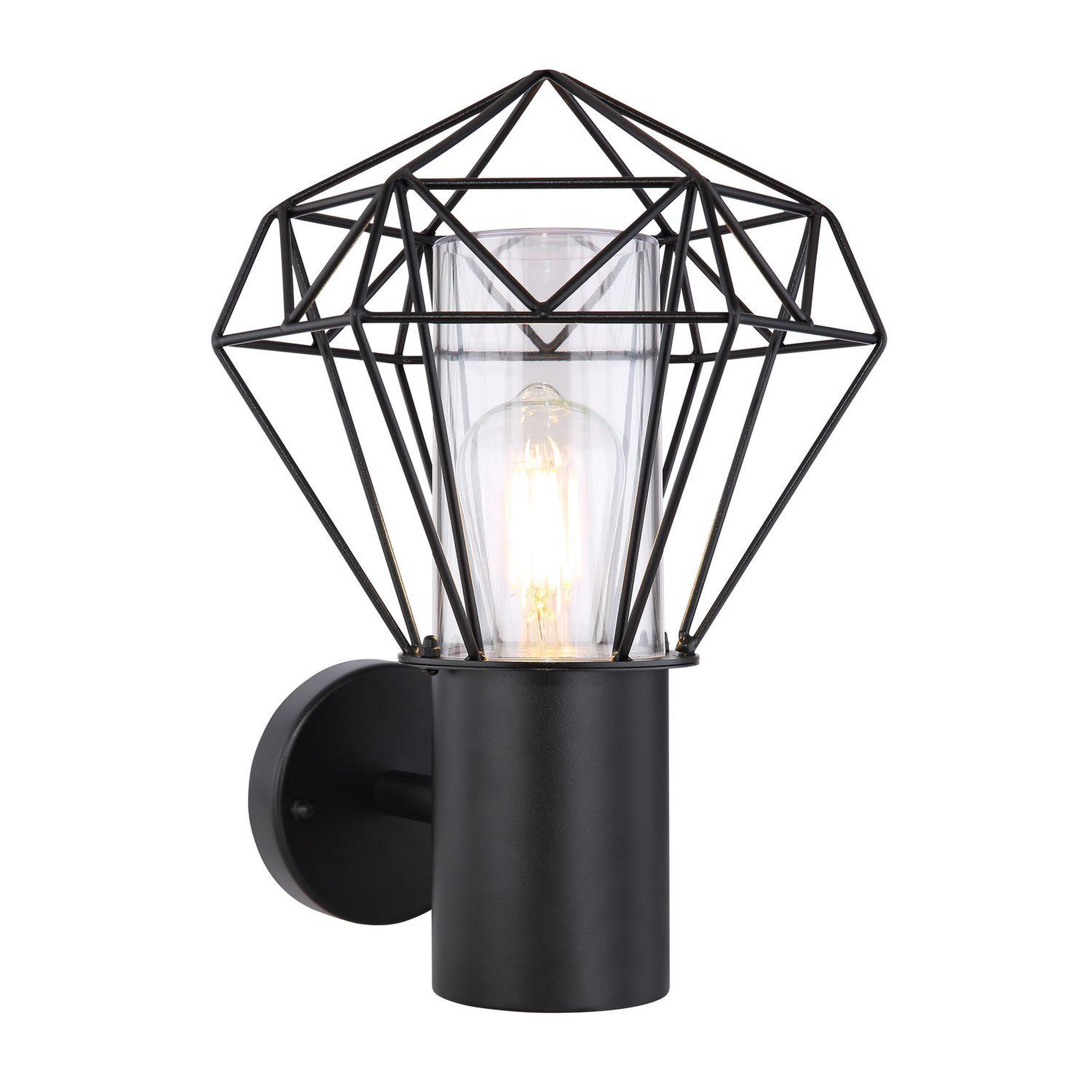 GLOBO Applique d'extérieur en Inox - H. 31 cm - Noir