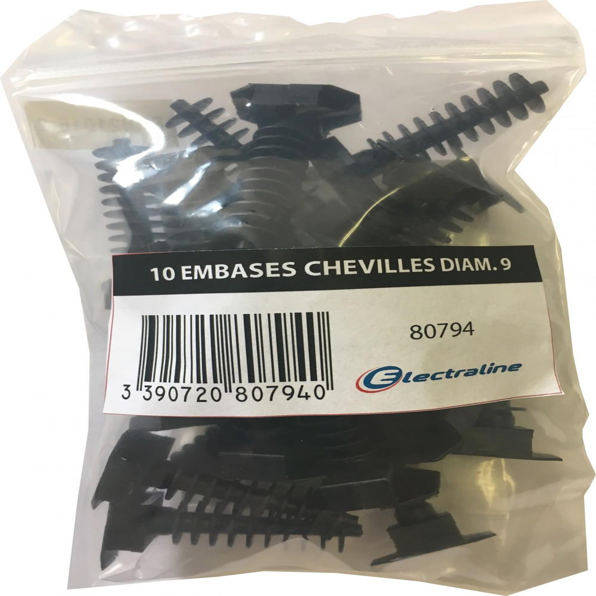 CENTRALE BRICO Lot de 10 embases pour cheville, L.9 mm