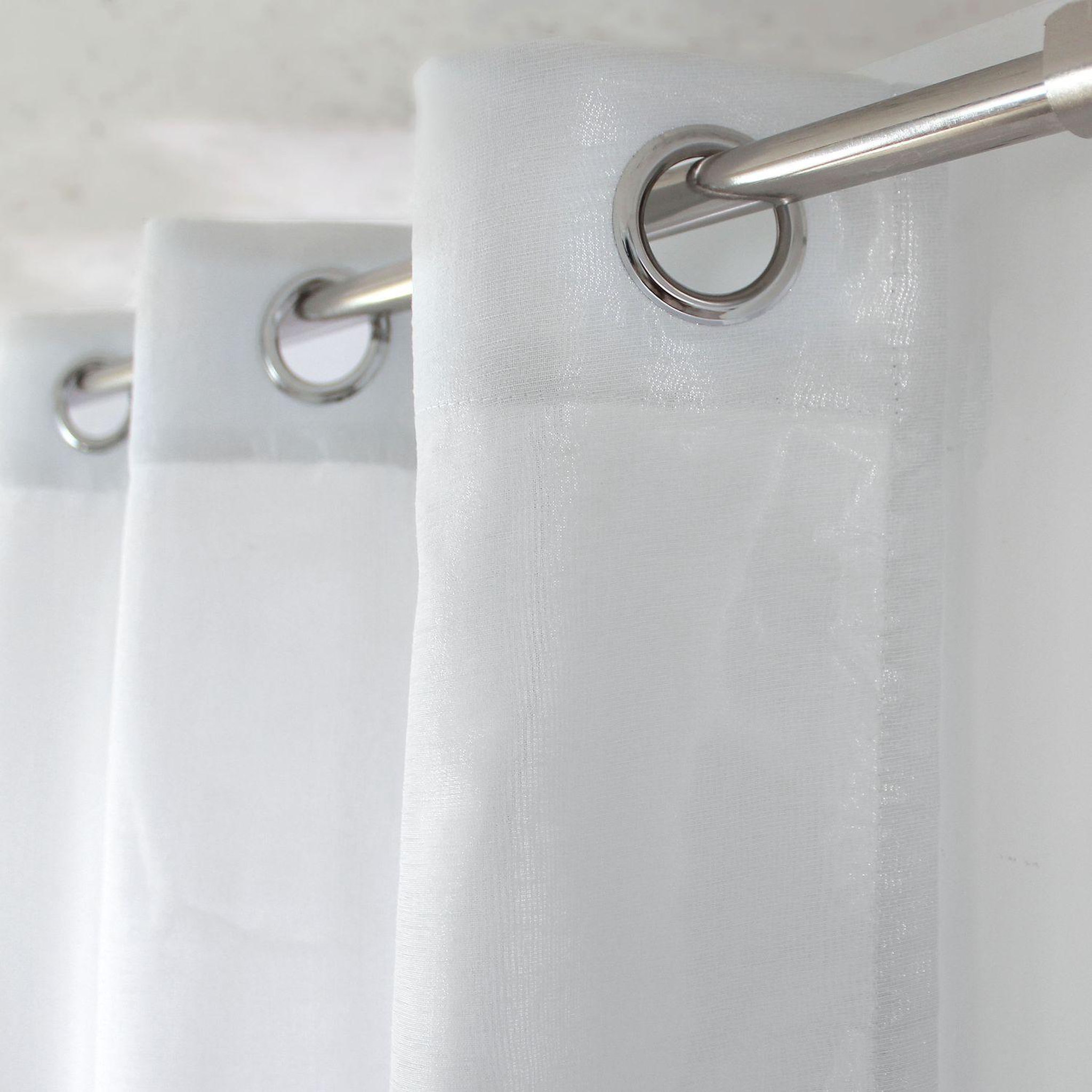 Voir la diapositive 3 : TOILINUX Voilage thermique isolant clea - 140 x 240 cm - blanc