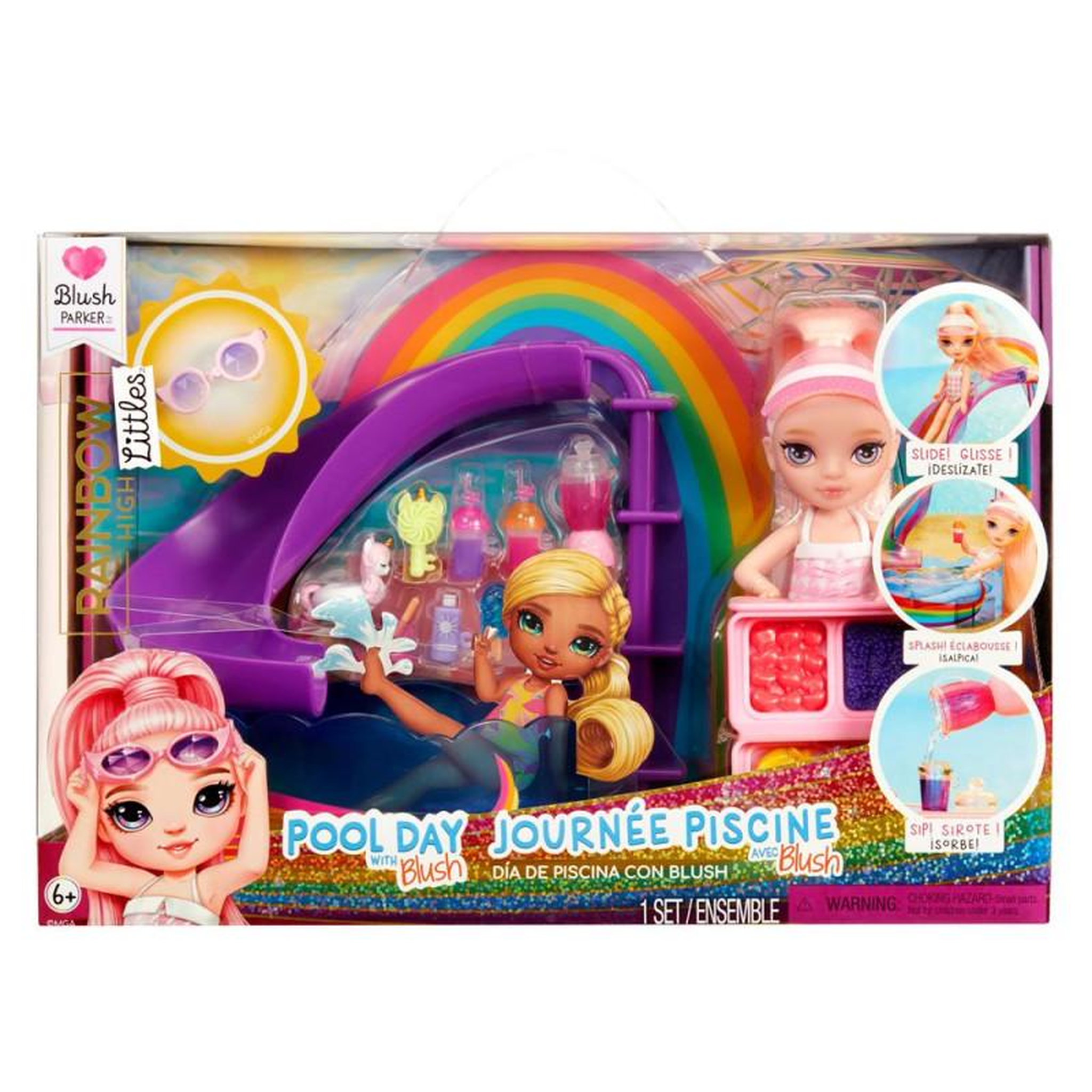 Rainbow Poupée Rainbow High Littles Journée Piscine avec Blush