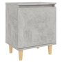 VIDAXL Table de chevet avec pieds en bois Gris beton 40x30x50 cm