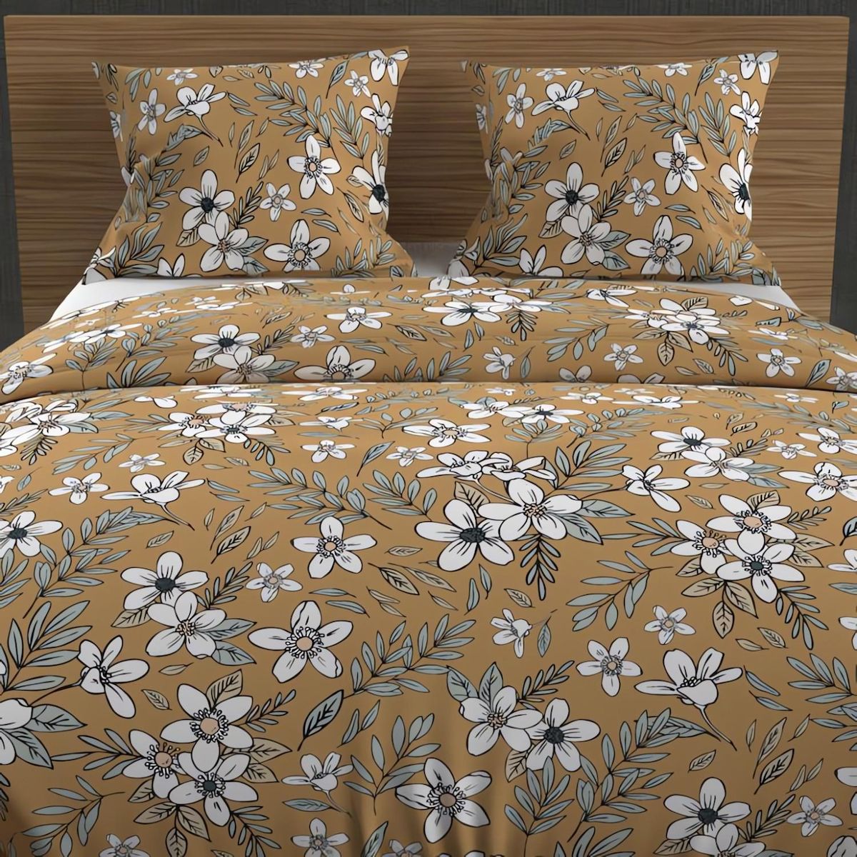 SOLEIL D'OCRE Parure housse de couette en coton 57 fils MANON, par Soleil d'ocre