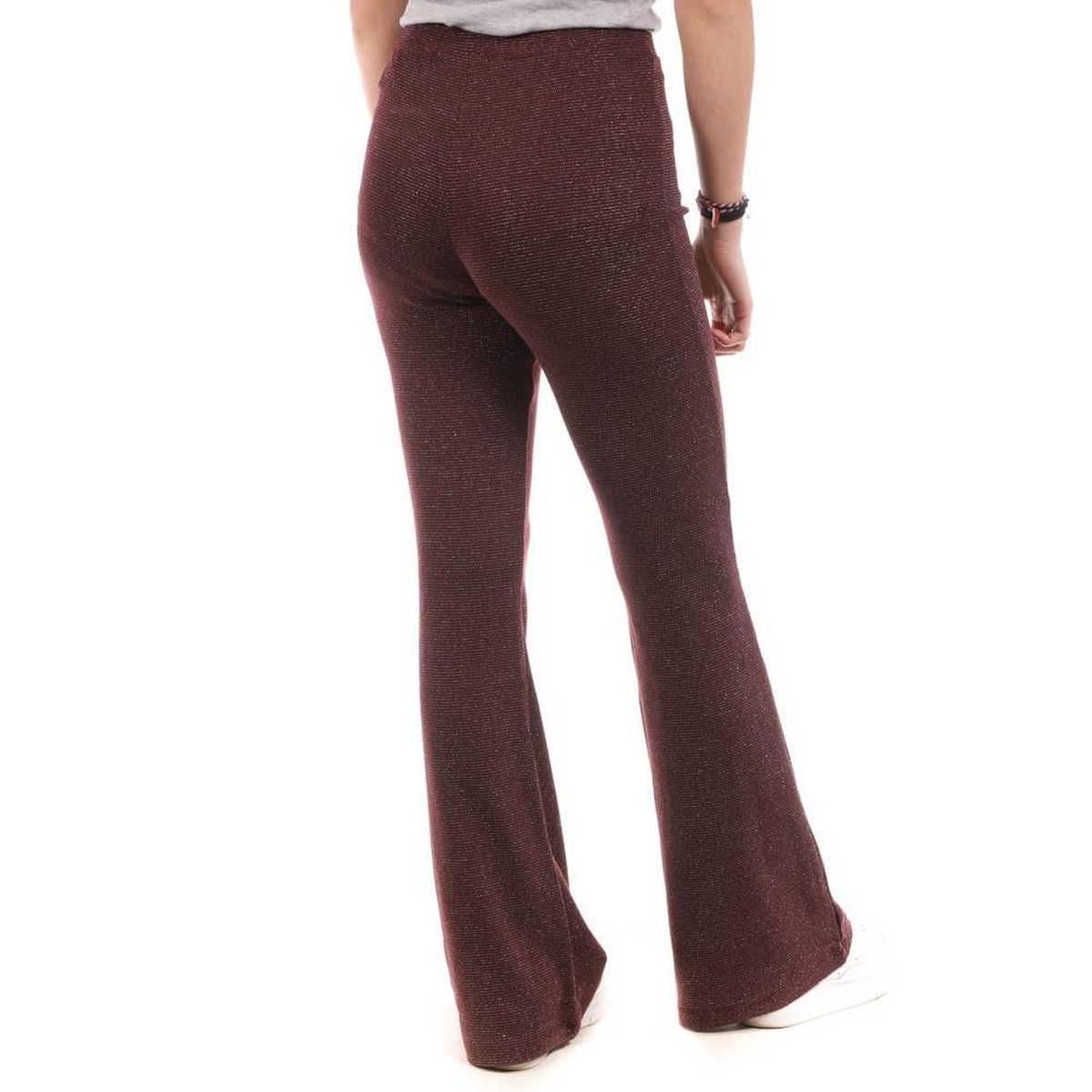 Only Pantalon Fluide Bordeaux Femme Only Flared