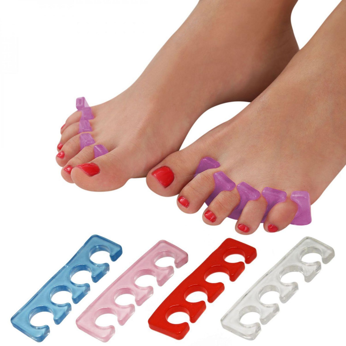 VIVEZEN Lot de 5 paires de séparateurs d'orteils en silicone