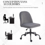 Voir la diapositive 6 : HOMCOM Chaise de bureau design réglable fonction bascule verrouillable aspect velours gris