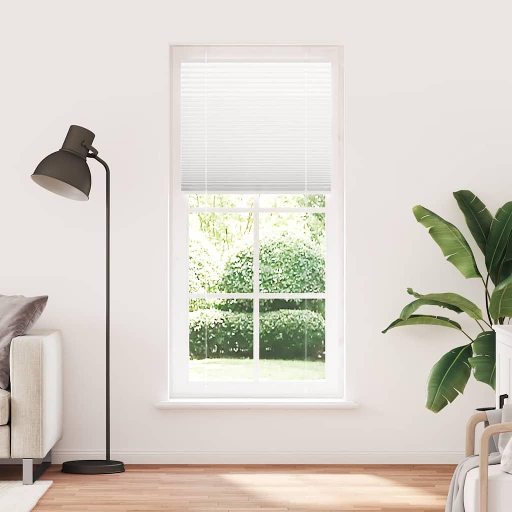Voir la diapositive 2 : VIDAXL Store plisse blanc 85x200 cm largeur du tissu 84,4 cm polyester