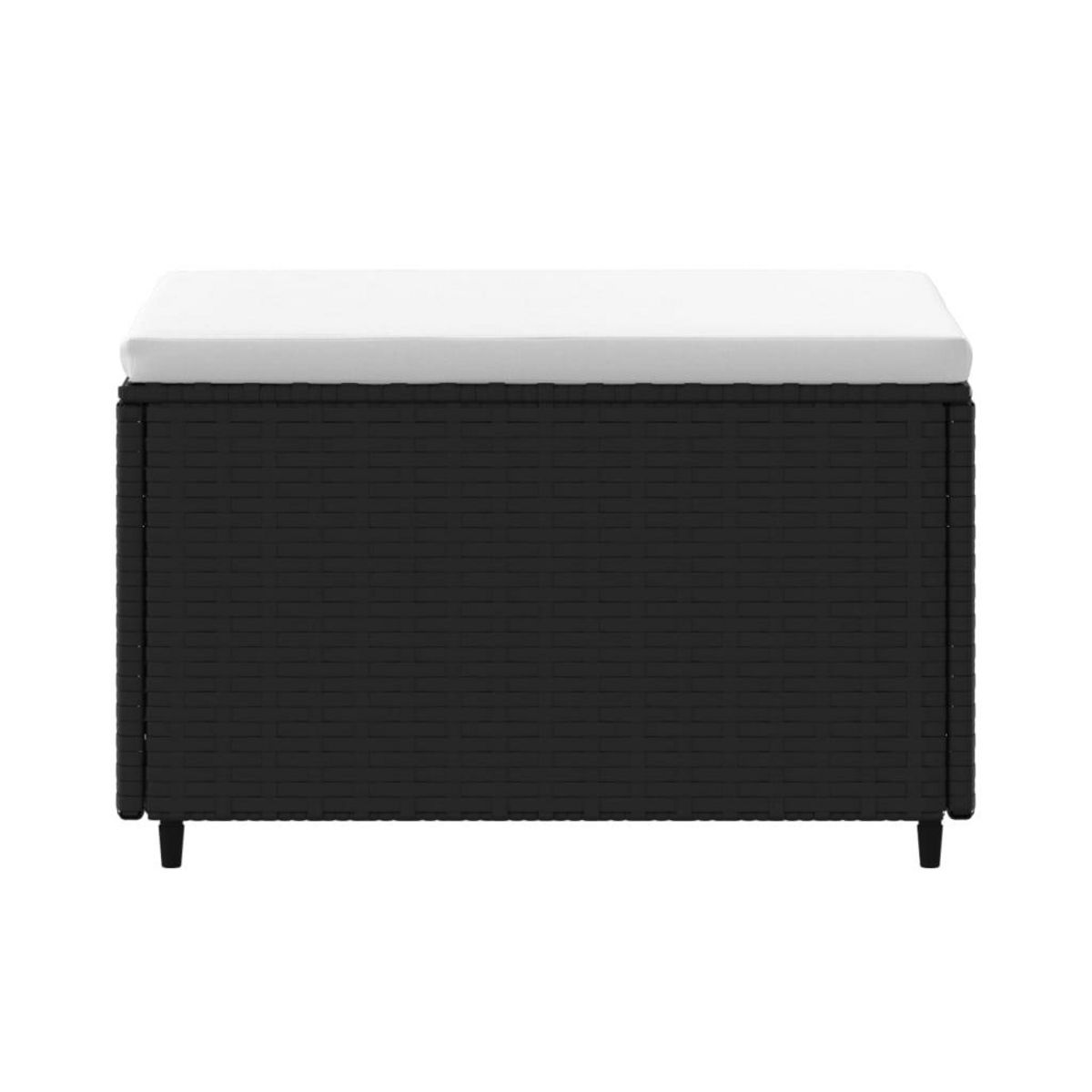 VIDAXL Repose-pied de jardin avec coussin noir resine tressee