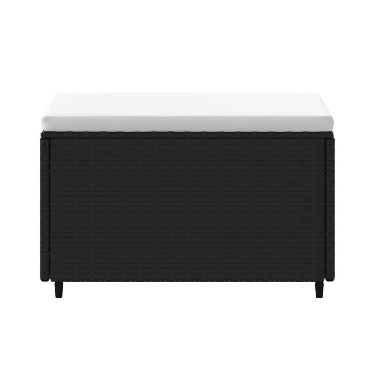 VIDAXL Repose-pied de jardin avec coussin noir resine tressee