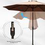 Voir la diapositive 5 : OUTSUNNY Parasol en aluminium rond polyester 180g/m² manivelle inclinable Ø 3 x 2,45 m chocolat