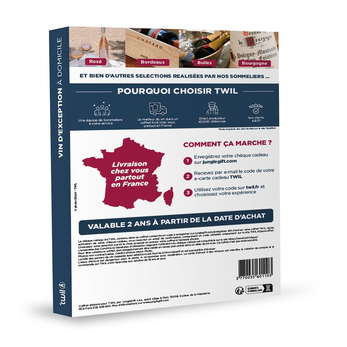 TWIL Coffret cadeau Twil - Vins d'expcetion à domicile