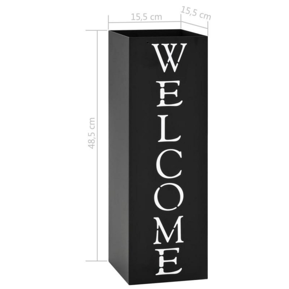VIDAXL Porte parapluie Welcome Acier Noir