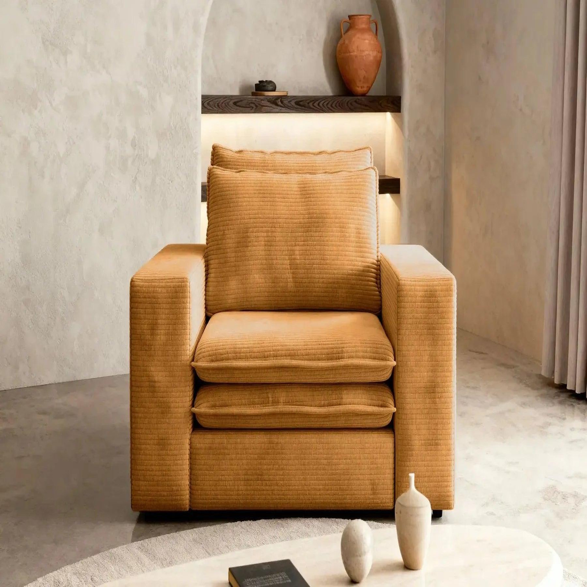 Voir la diapositive 3 : CASANOVA PARIS Oscar - fauteuil en velours côtelé