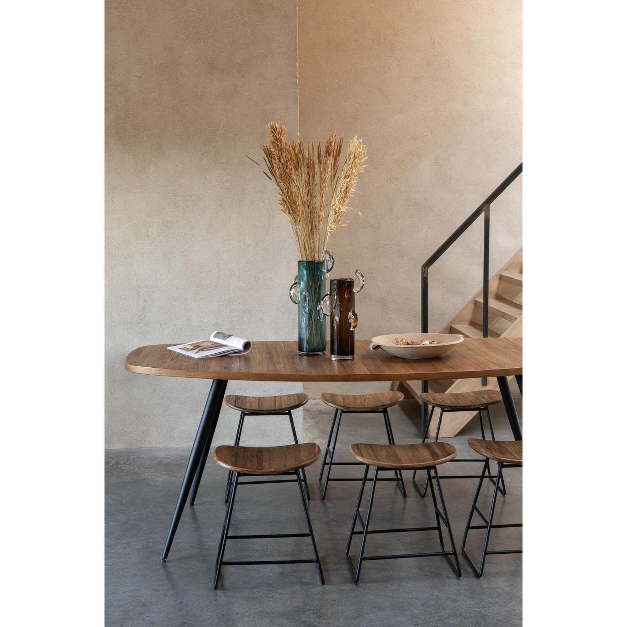 Voir la diapositive 3 : J-LINE Vase design en verre  steggy  37cm marron