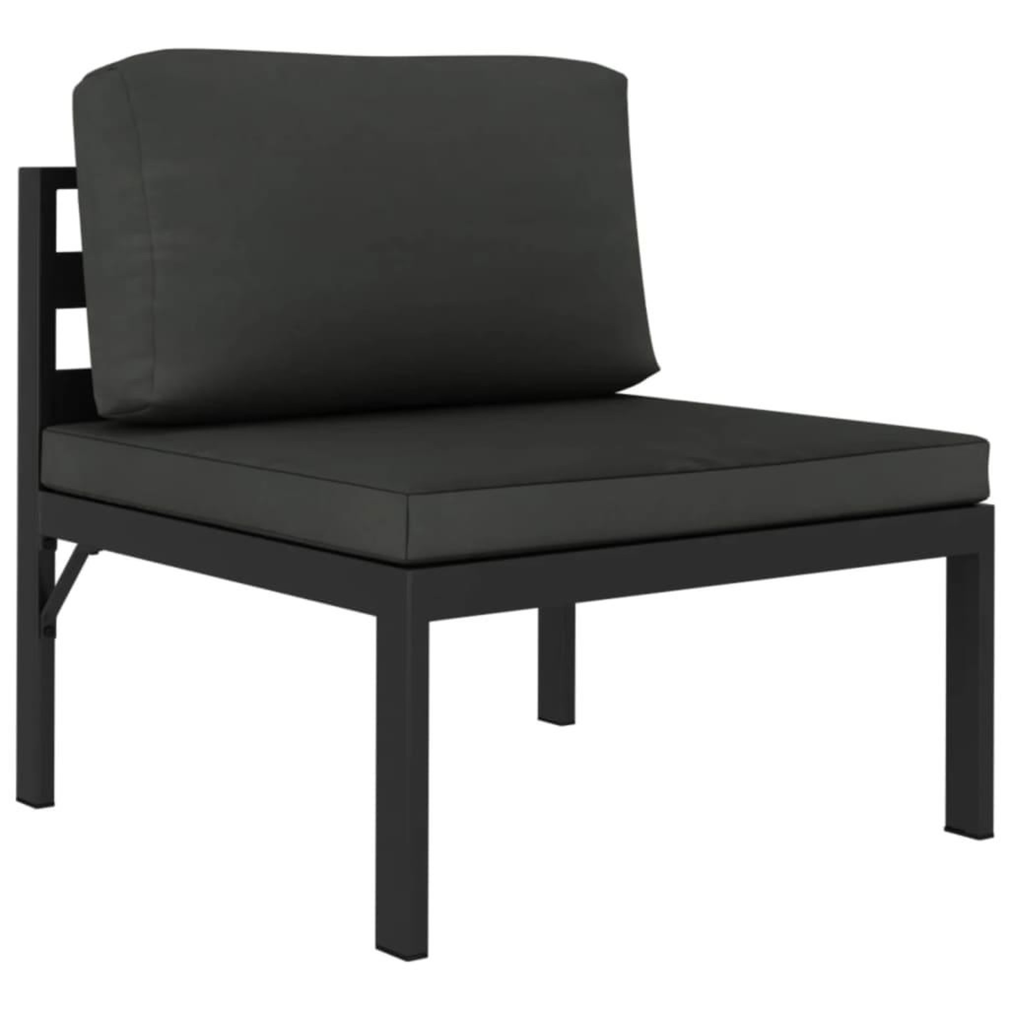 Voir la diapositive 5 : VIDAXL Salon de jardin 7 pcs avec coussins Aluminium Anthracite