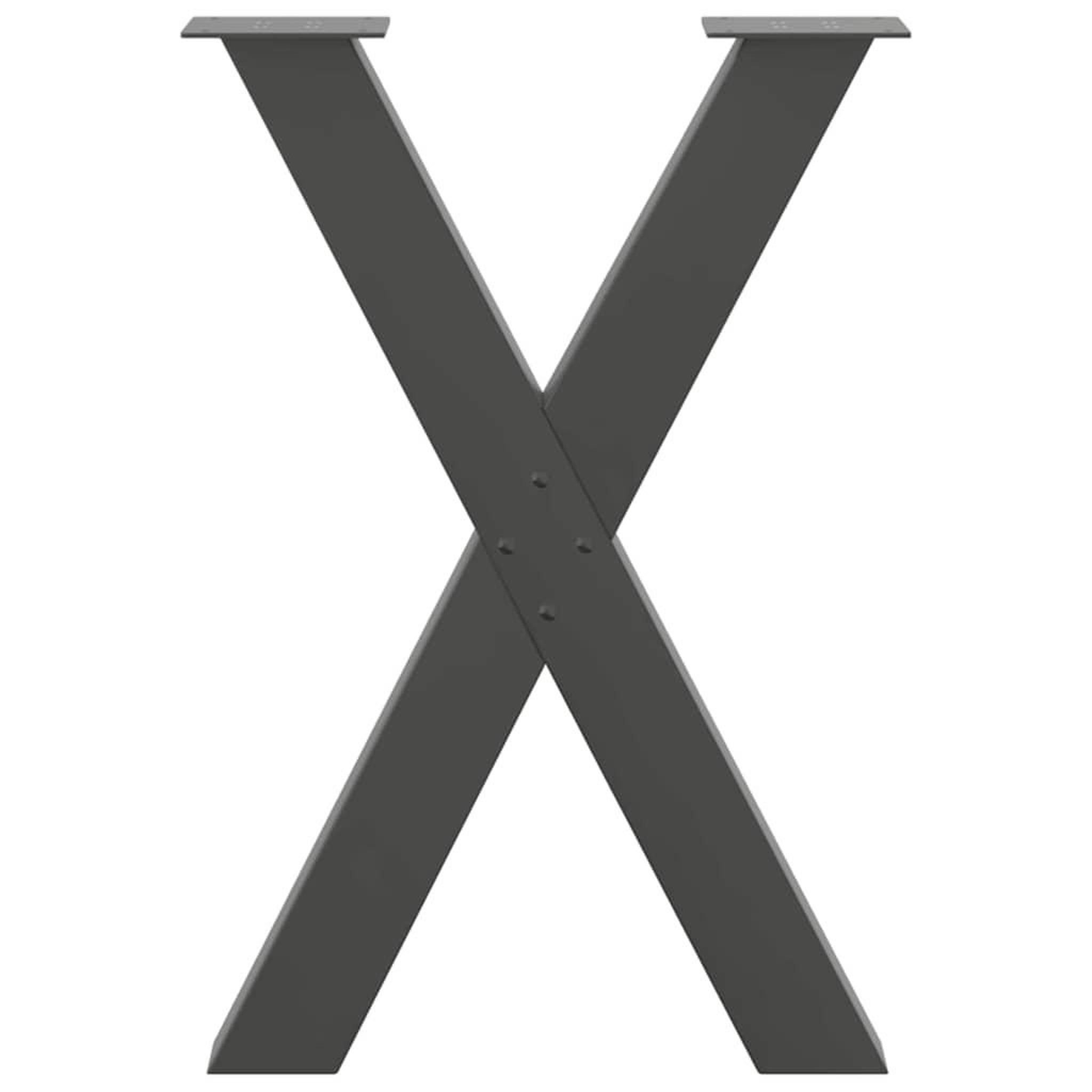 Voir la diapositive 5 : VIDAXL Pieds de table a manger forme de X 2 pcs 60x(72-73) cm acier