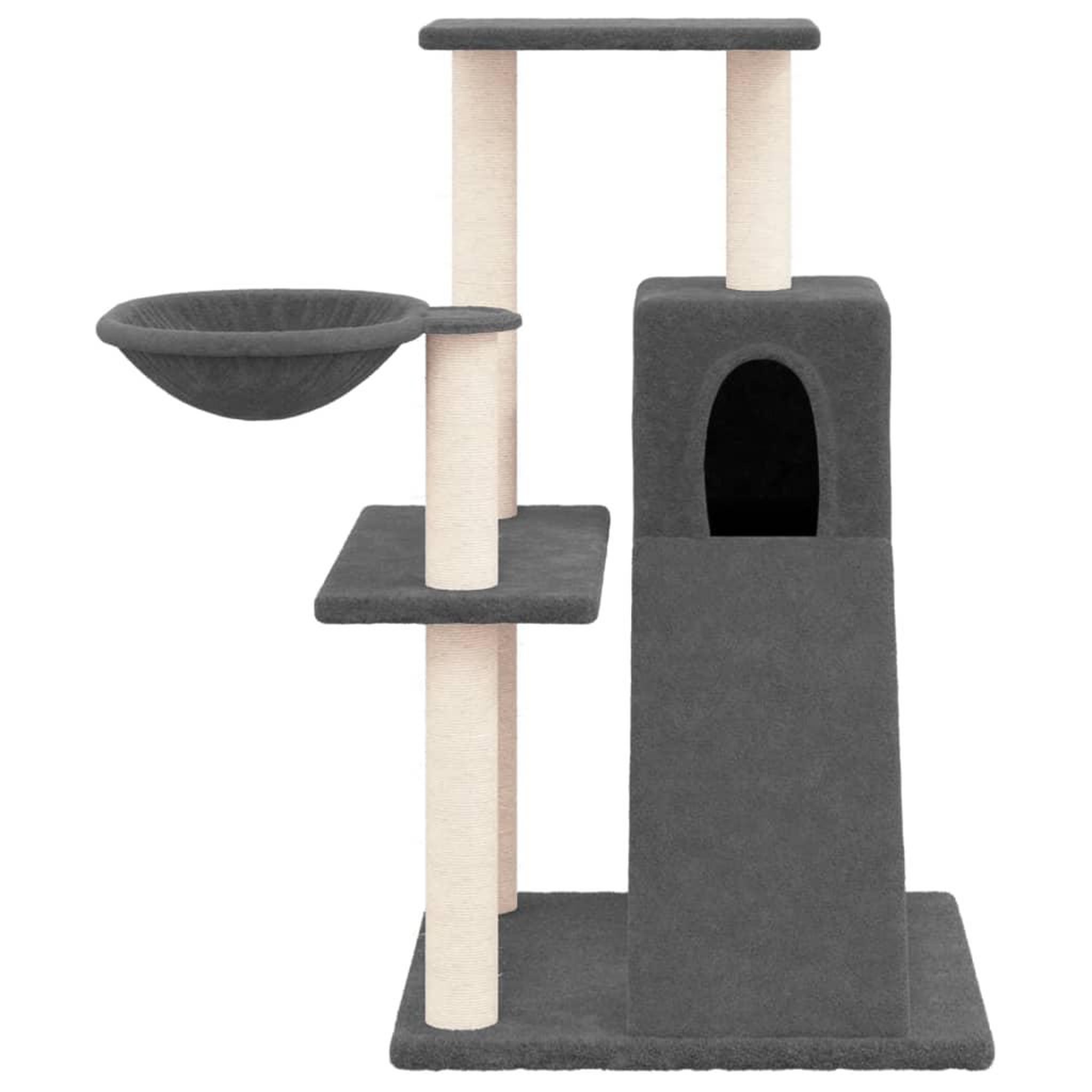 Voir la diapositive 3 : VIDAXL Arbre a chat avec griffoirs en sisal Gris fonce 82 cm