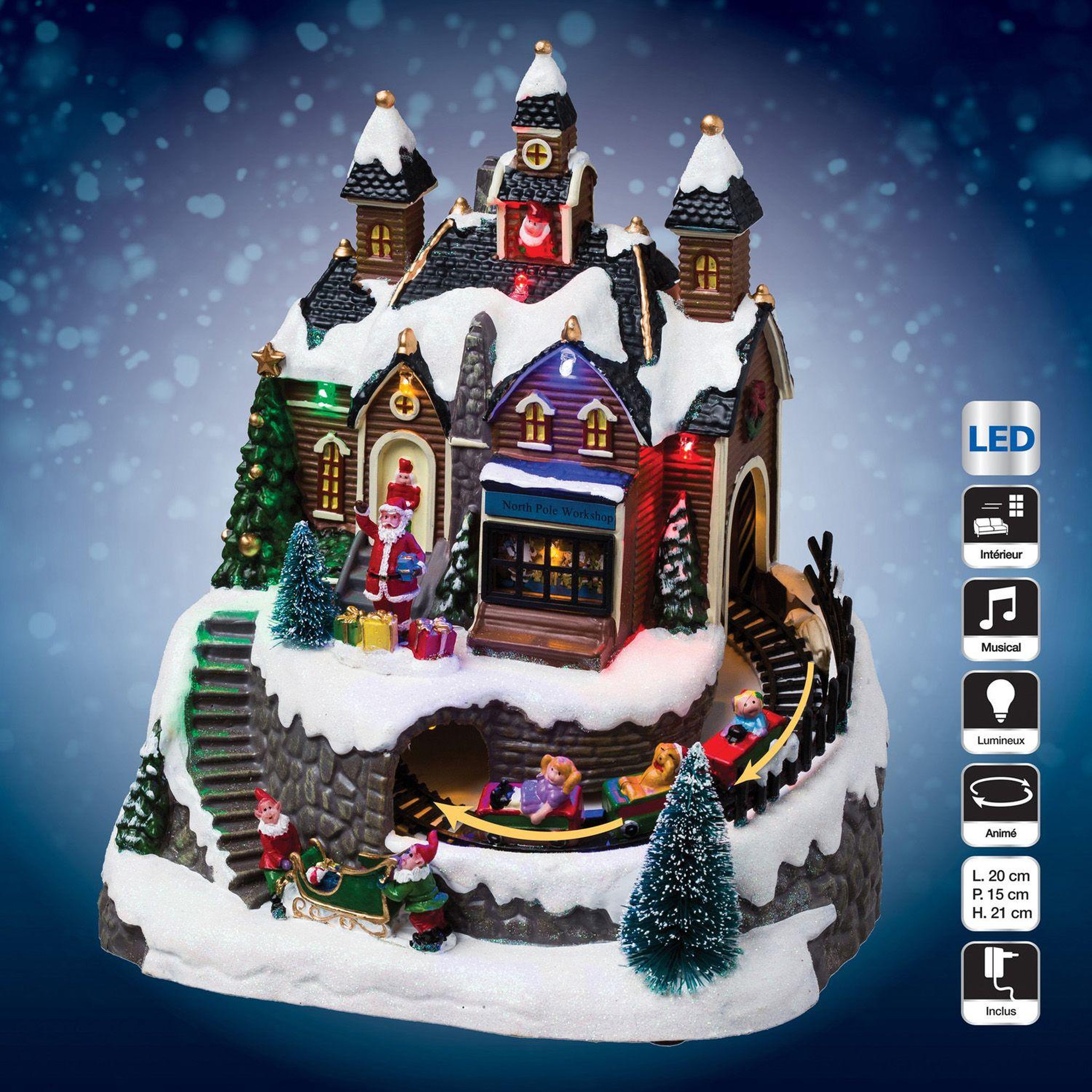Voir la diapositive 2 : FEERIC LIGHT & CHRISTMAS Village de noël - lumineux, musical et animé - atelier