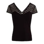 MORGAN T shirt  Dentelle Femme Morgan DF O. Coloris disponibles : Noir