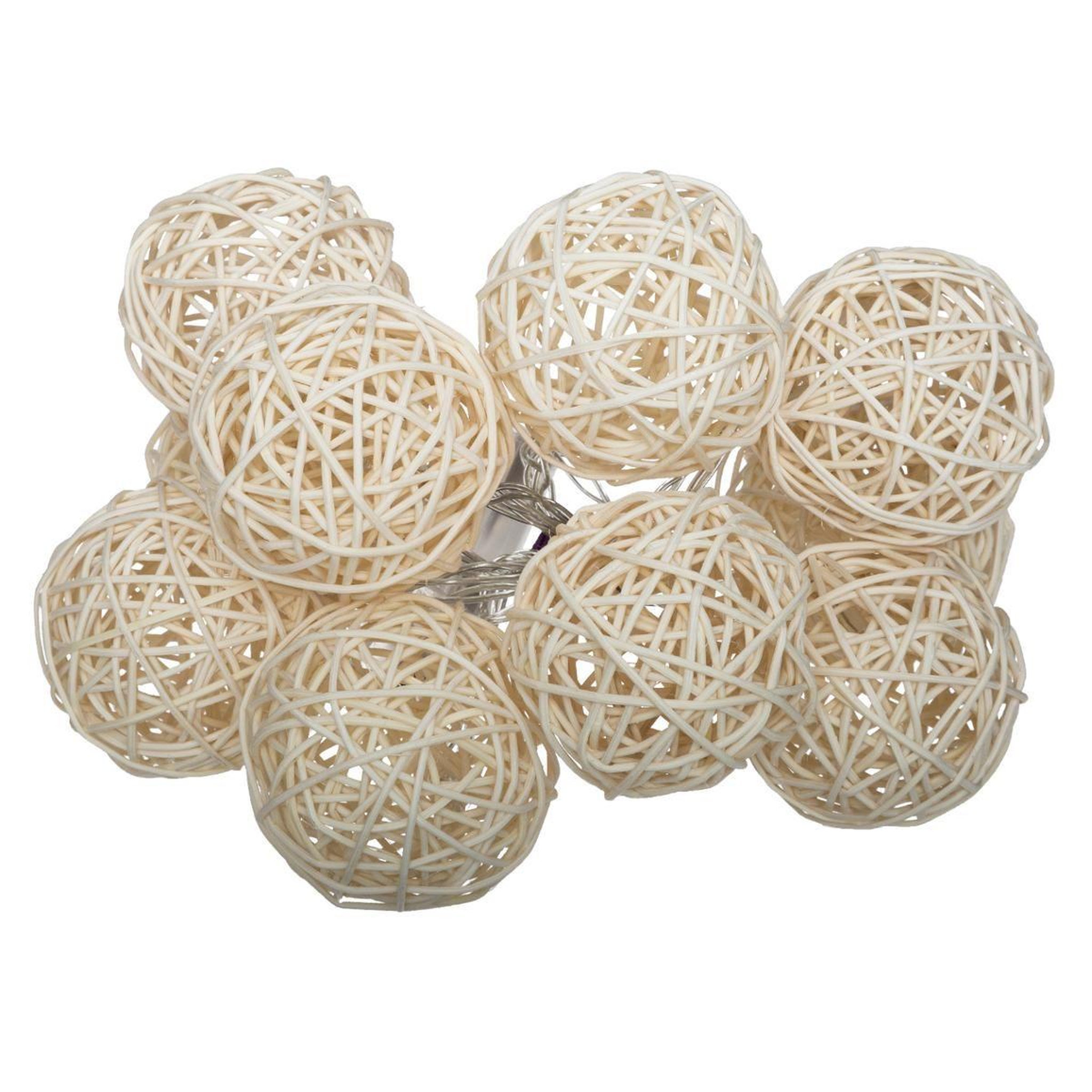 ATMOSPHERA Guirlande lumineuse led  10 boules  165cm ivoire