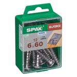 CENTRALE BRICO Lot de 12 vis acier tête fraisée bombée torx SPAX, Diam.6 mm x L.60 mm