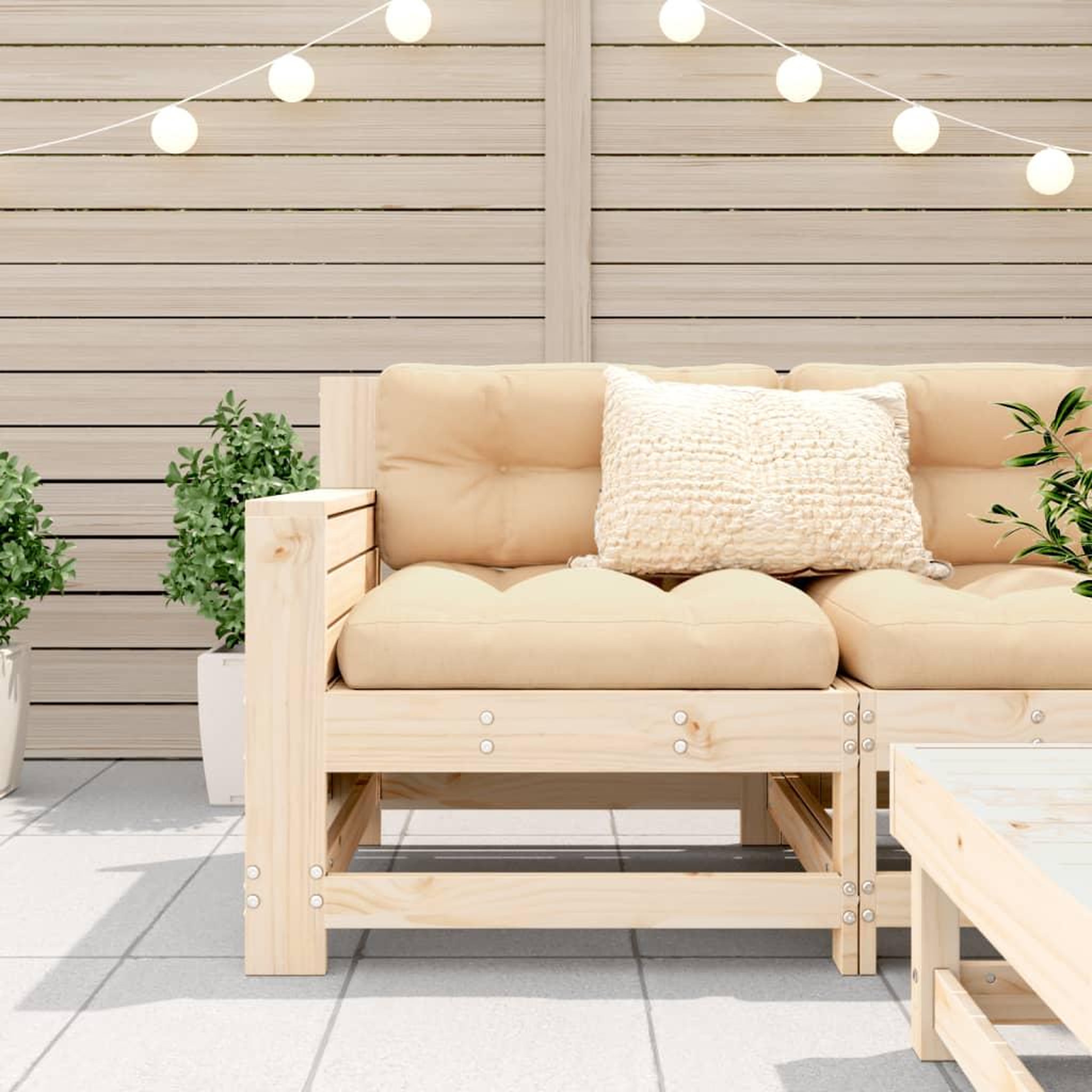 Voir la diapositive 3 : VIDAXL Canape de jardin accoudoir 69x62x70,5 cm bois massif de pin