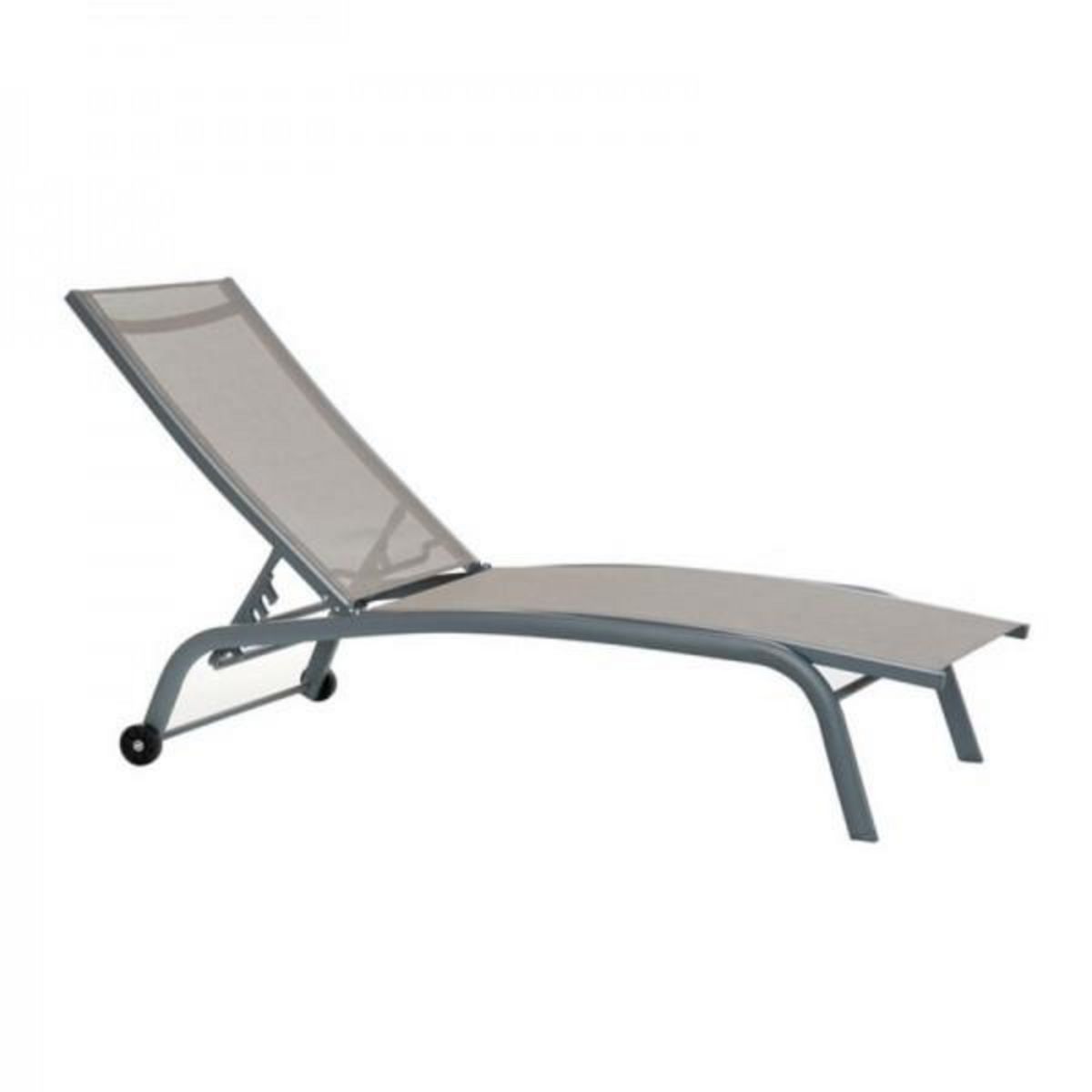 MARKET24 Chaise longue DKD Home Decor Avec des roues Gris PVC Aluminium (187,5 x 64 x 97 cm)