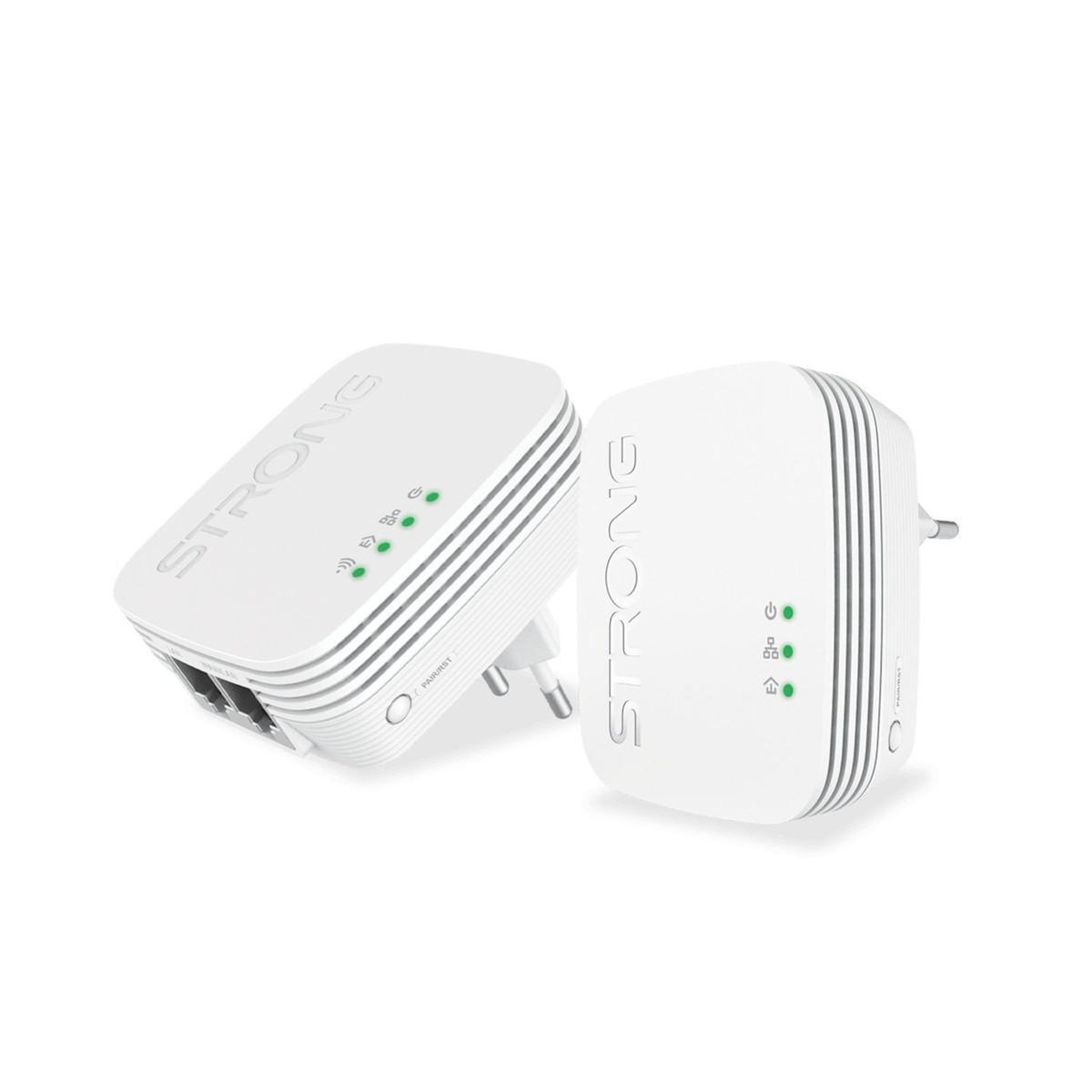 Strong Strong POWERLWF600DUOMINI Adaptateur réseau CPL 600 Mbit/s Ethernet/LAN Wifi Blanc 2 pièce(s)