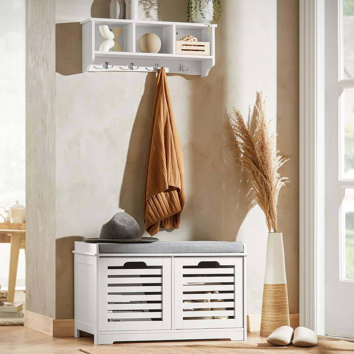 SOBUY SoBuy - Banc de rangement à chaussures avec deux portes - Nordique - FSR23-K