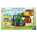 RAVENSBURGER Puzzle cadre 15p  tracteur à la ferme