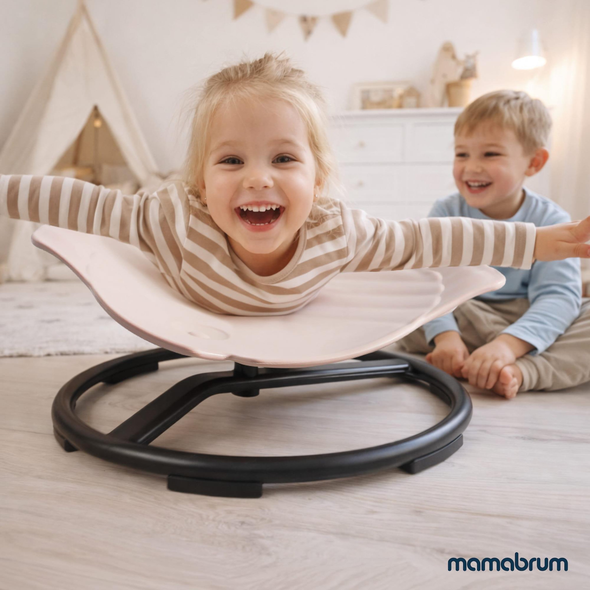Voir la diapositive 4 : MAMABRUM Mini Carrousel Enfant Siege Sensoriel Rotatif Poisson Mamabrum, Charge 80kg