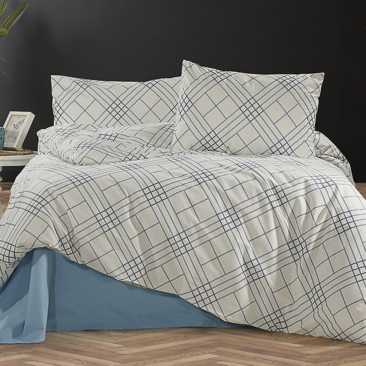 Home collection Parure housse de couette 100% coton 57 fils imprimé Faelora