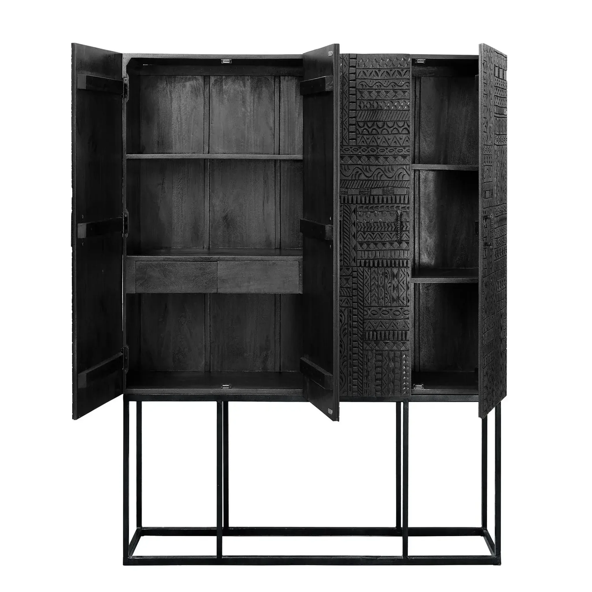 Voir la diapositive 2 : GINER Y COLOMER SL Armoire en bois de manguier 180cm style ethnique