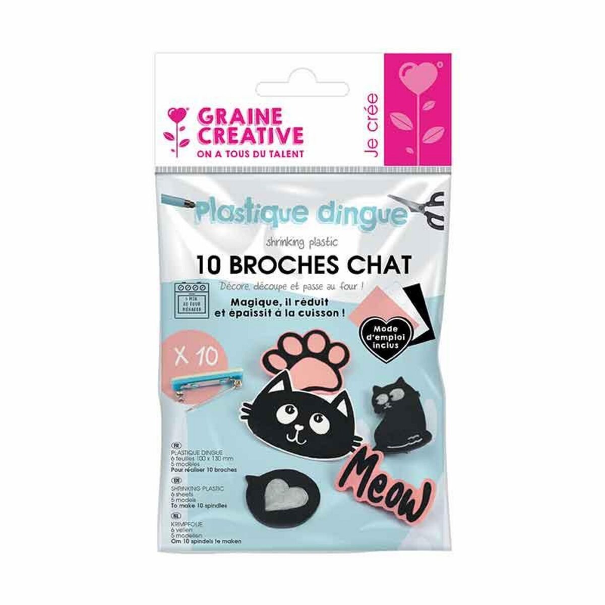 Graine créative Kit Plastique Dingue - Chat Meow