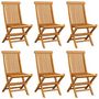 Voir la diapositive 3 : VIDAXL Chaises de jardin et coussins bleu lot de 6 Bois de teck massif