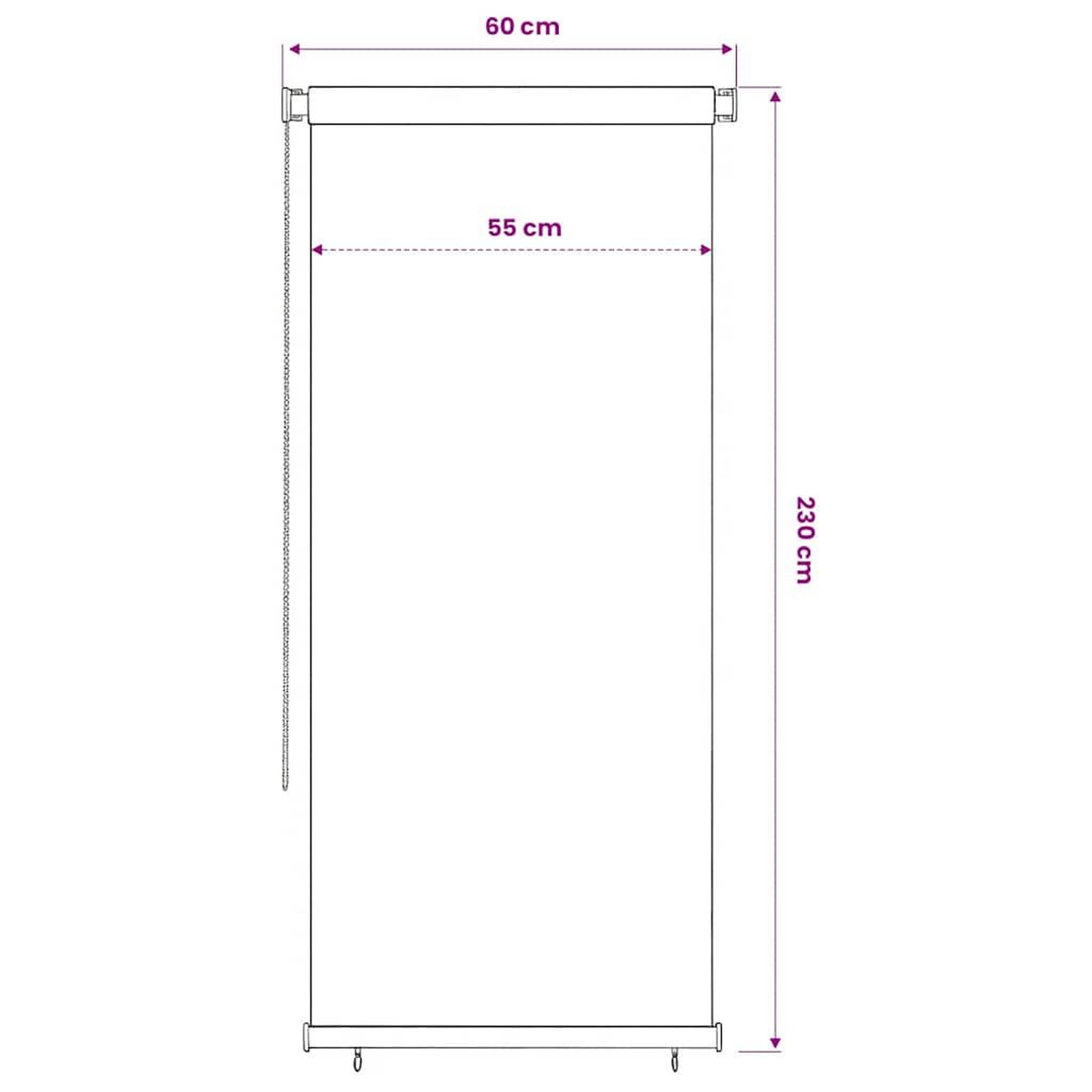 Voir la diapositive 6 : VIDAXL Store roulant d'exterieur 65 (l) x 230 (h) cm hdpe vert fonce