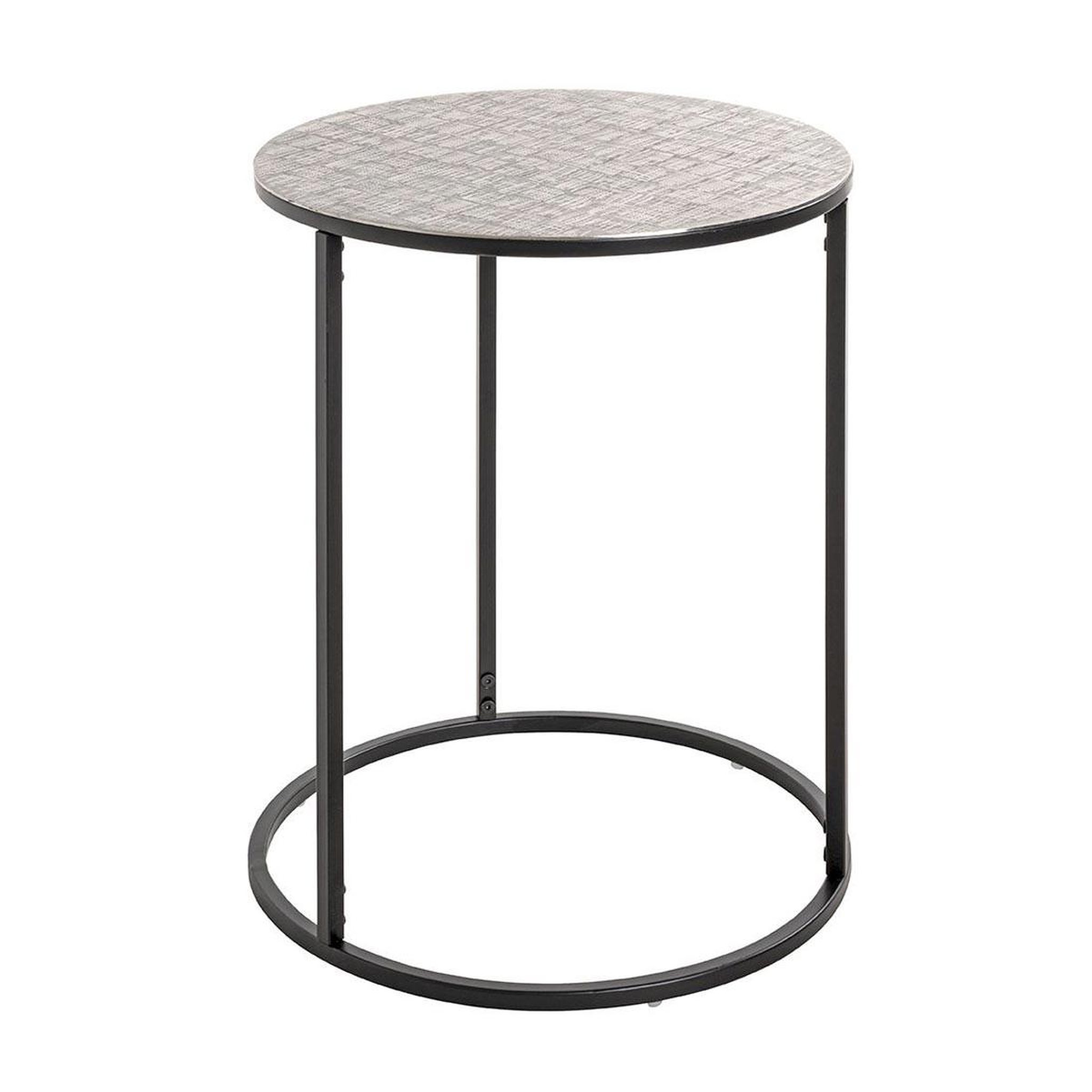 Voir la diapositive 2 : Paris Prix Table d'Appoint Ronde  Galia  60cm Argent & Noir