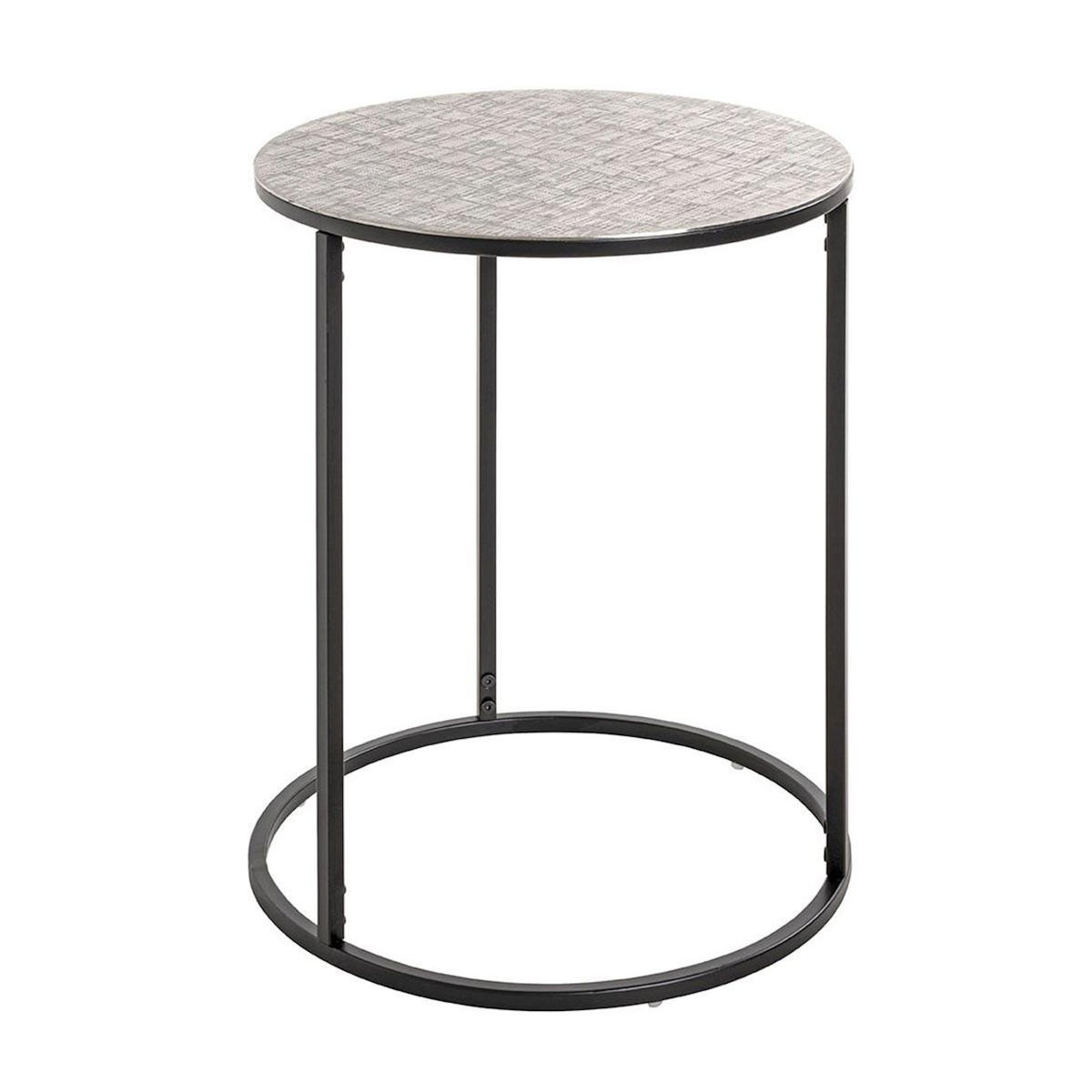 Paris Prix Table d'Appoint Ronde  Galia  60cm Argent & Noir