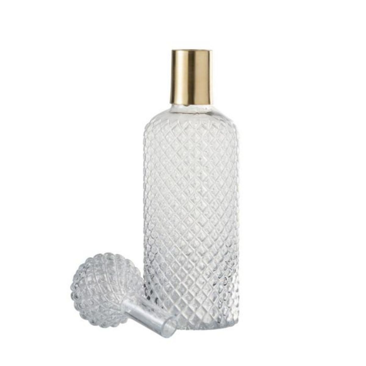 Paris Prix Bouteille Design en Verre  Relief  37cm Transparent & Or