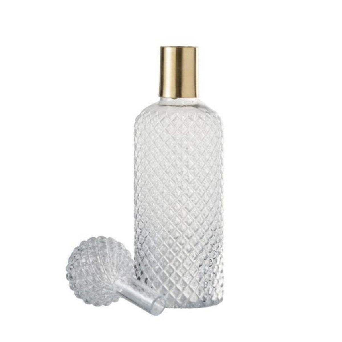 Paris Prix Bouteille Design en Verre  Relief  37cm Transparent & Or