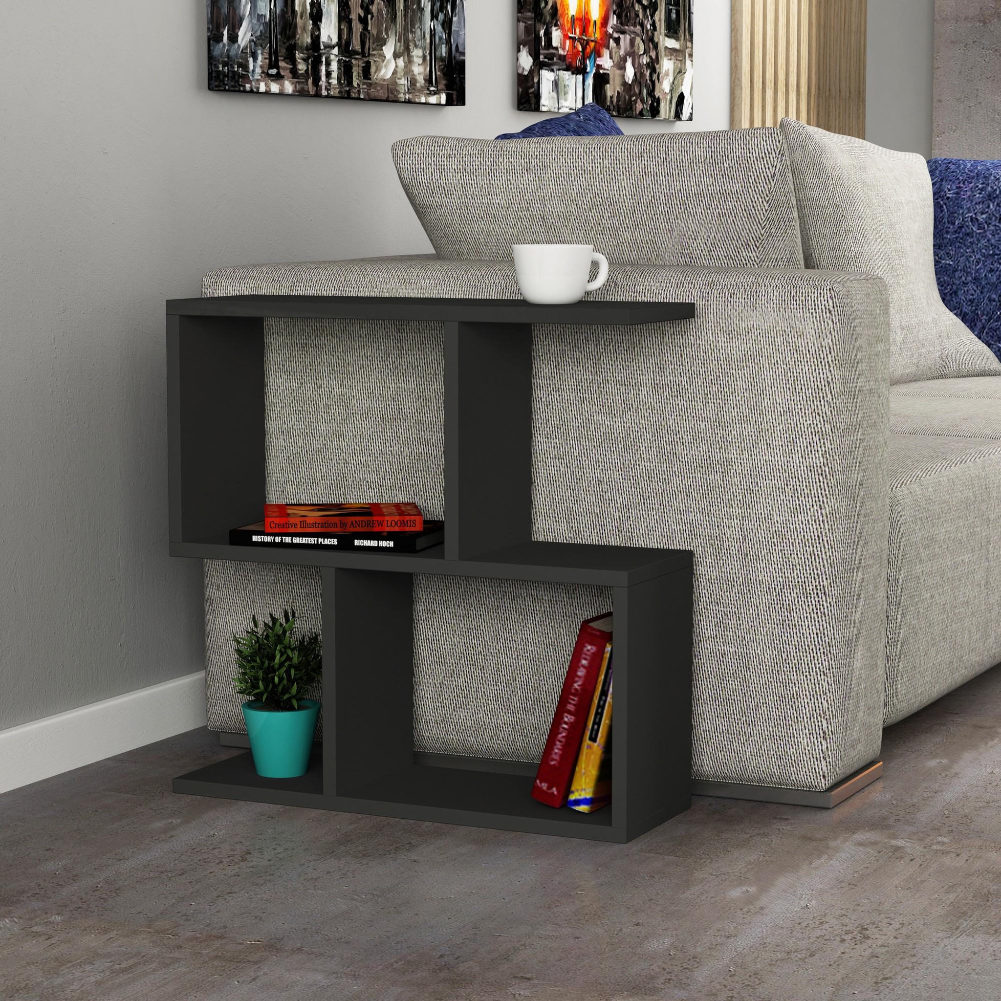 Voir la diapositive 2 : Habitat et Jardin Table d'appoint en bois  mania  - 60 x 20 x 60 cm - anthracite