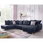 Voir la diapositive 2 : BEST MOBILIER Lena - canapé d'angle panoramique convertible - avec coffre - 7 places - gauche