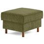 Voir la diapositive 1 : LISA DESIGN Jake - pouf en tissu velours relief - pieds en bois foncé