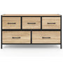 Voir la diapositive 3 : ID MARKET Commode 5 tiroirs en tissu UTAH H.55 cm meuble de rangement design industriel
