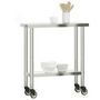 Voir la diapositive 4 : VIDAXL Table de travail de cuisine avec roues 82,5x30x85 cm inox