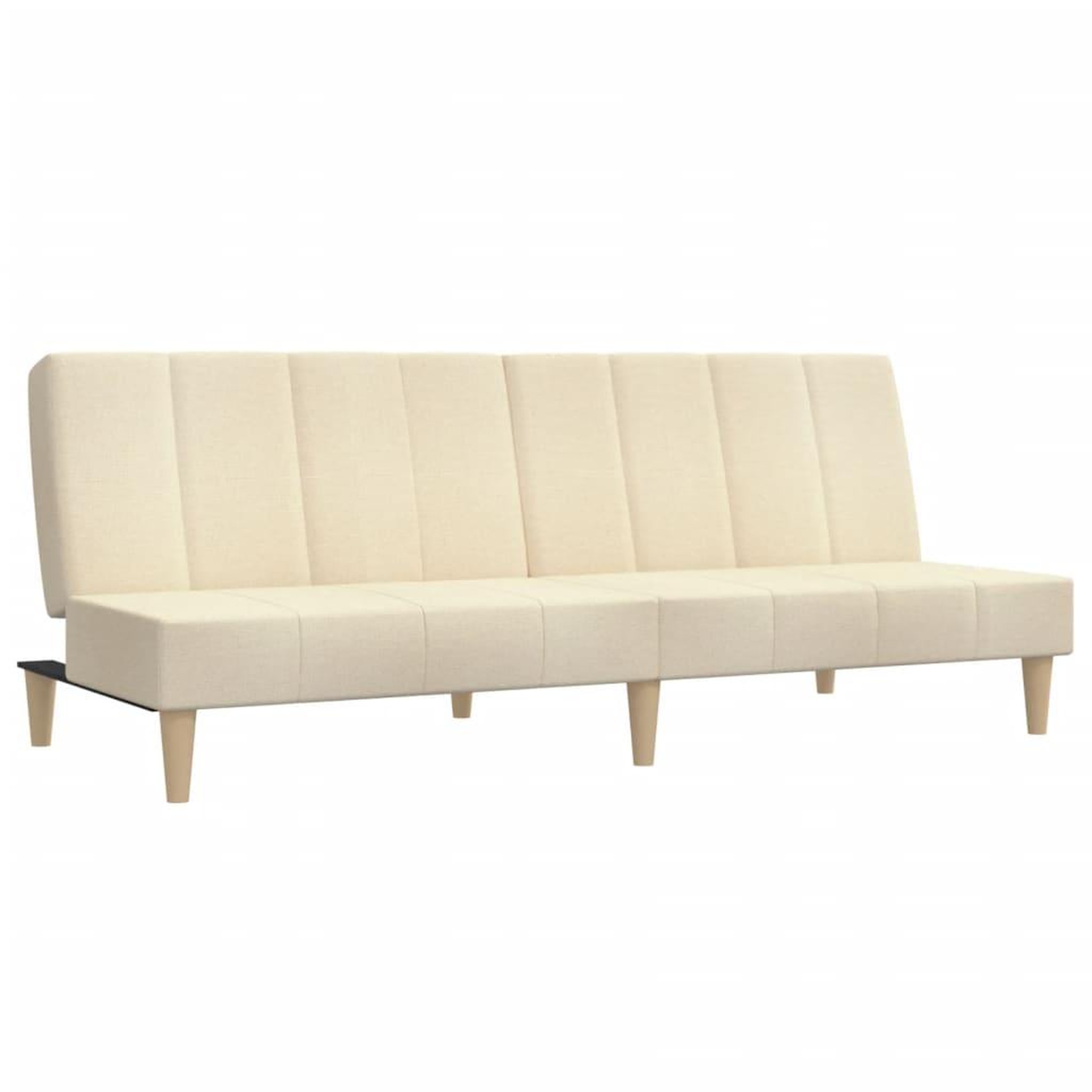 Voir la diapositive 2 : VIDAXL Canape-lit a 2 places creme tissu