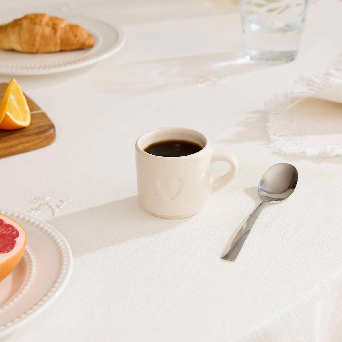 SECRET DE GOURMET Lot de 6 Tasses à Café Expresso en Céramique  Adèle  8cl Blanc