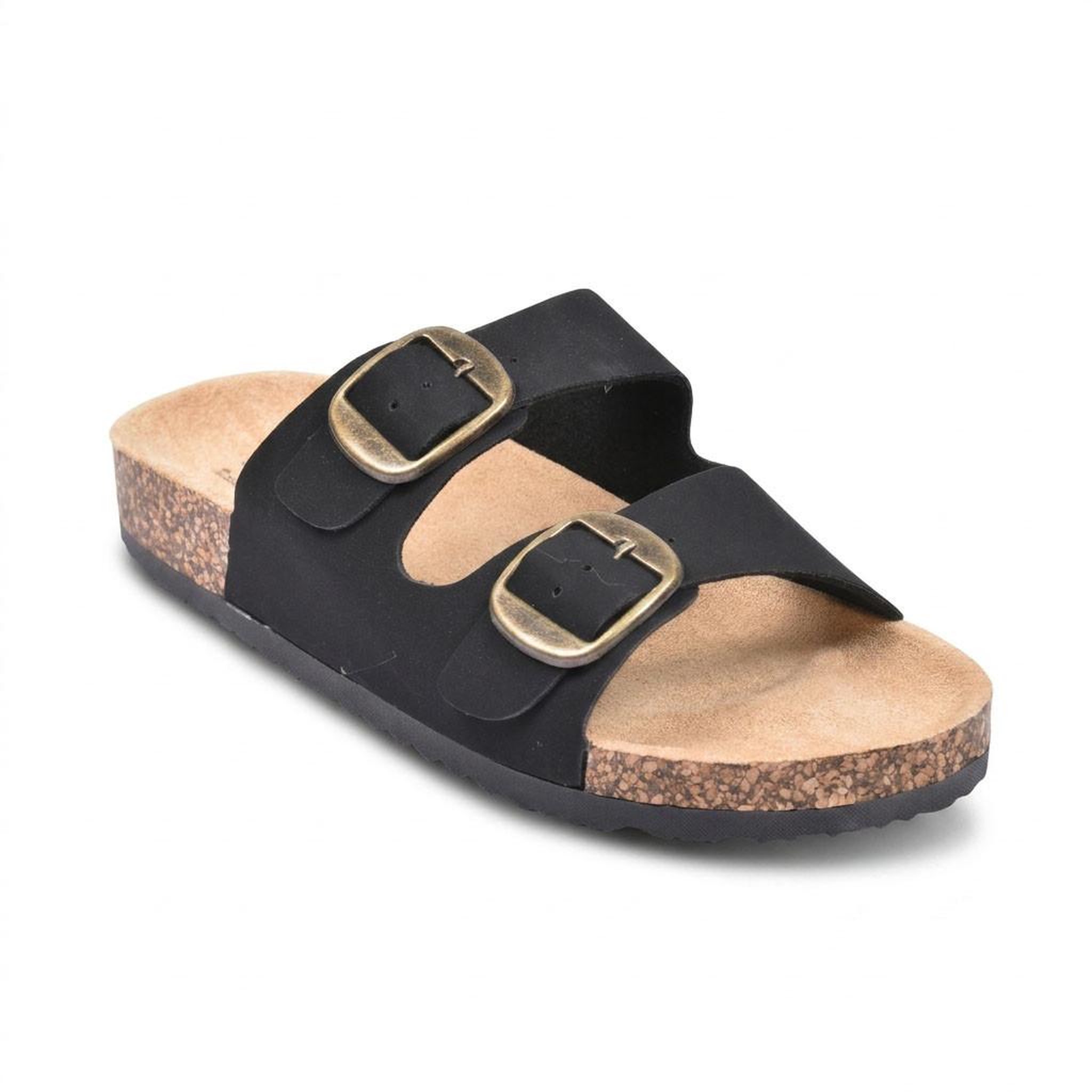 Voir la diapositive 1 : OZABI OZABI Sandales Mule 2 Boucles Nubuck Noir Beige Camel