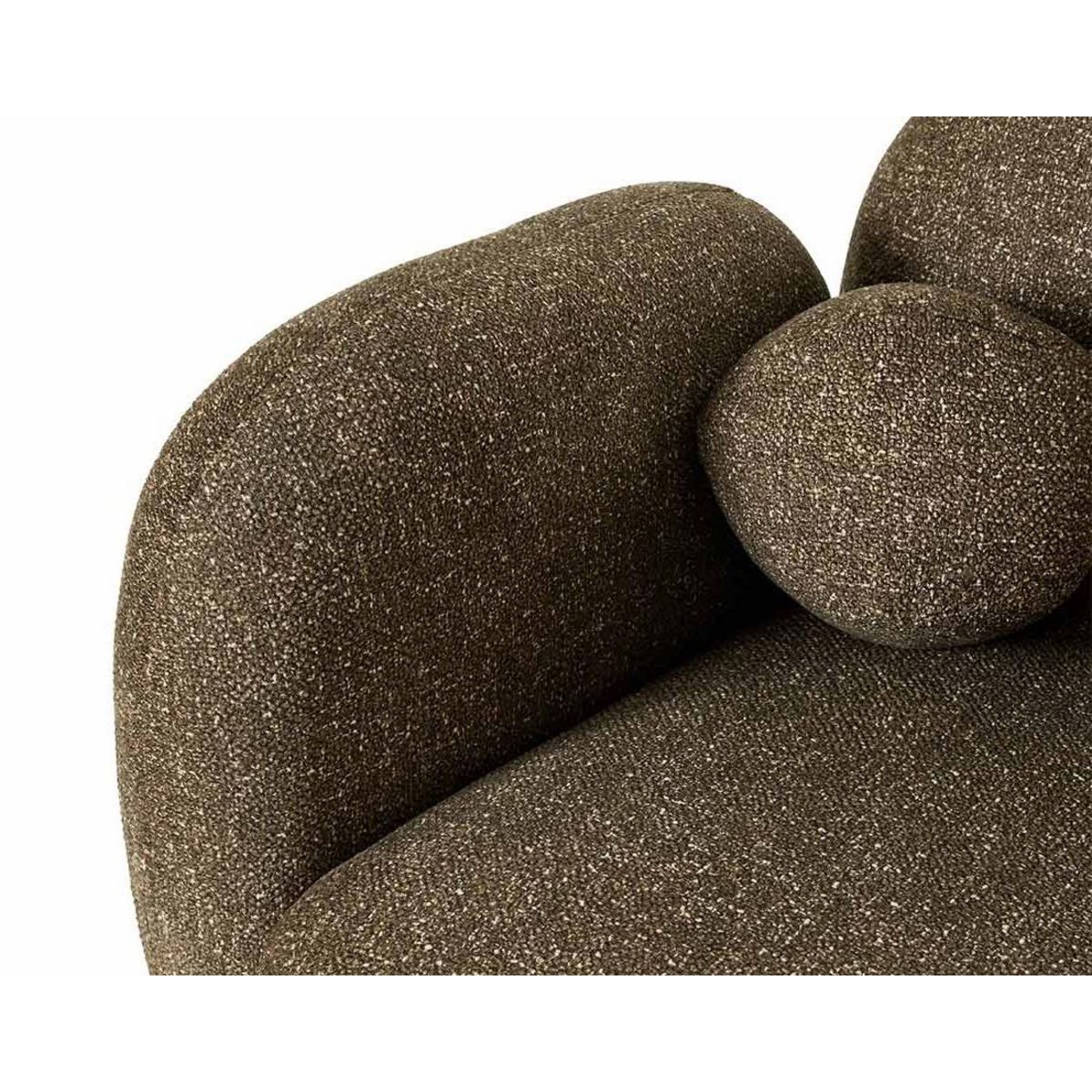 LISA DESIGN Velris - canapé d'angle droit 3 places en tissu moucheté