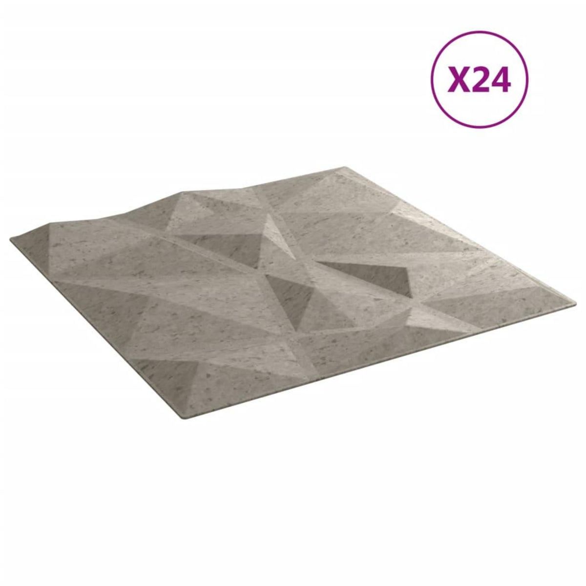 VIDAXL Panneaux muraux 24 pcs gris beton 50x50 cm XPS 6 m² losange